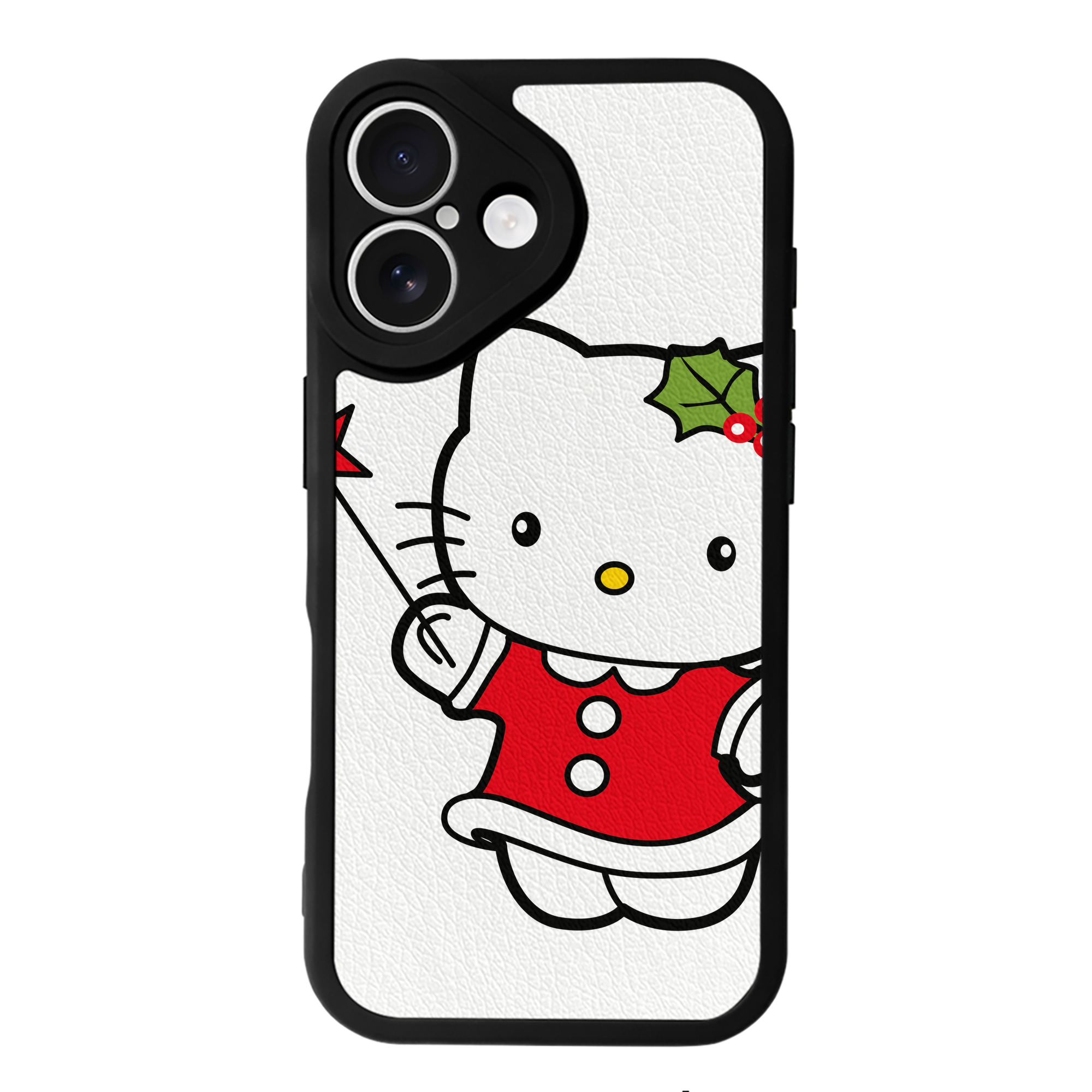 （画像用） Hello Kitty ハローキティ 【iPhone 16シリーズ対応】シリコンスマホケース（レザー調） 材質：シリコン